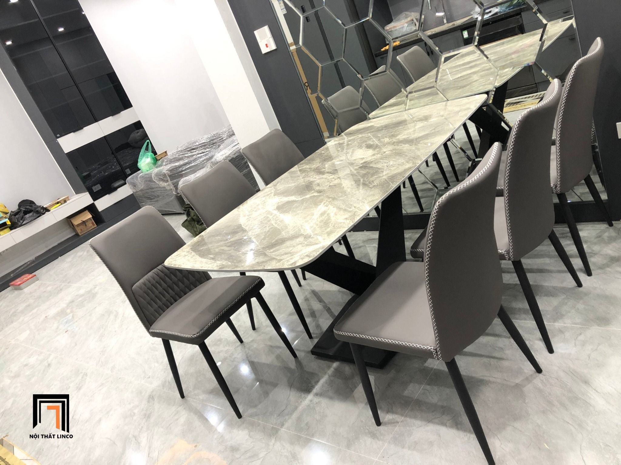 Bộ bàn ăn 6 ghế 13-BAD6-G17-B70 phòng bếp gia đình đẹp