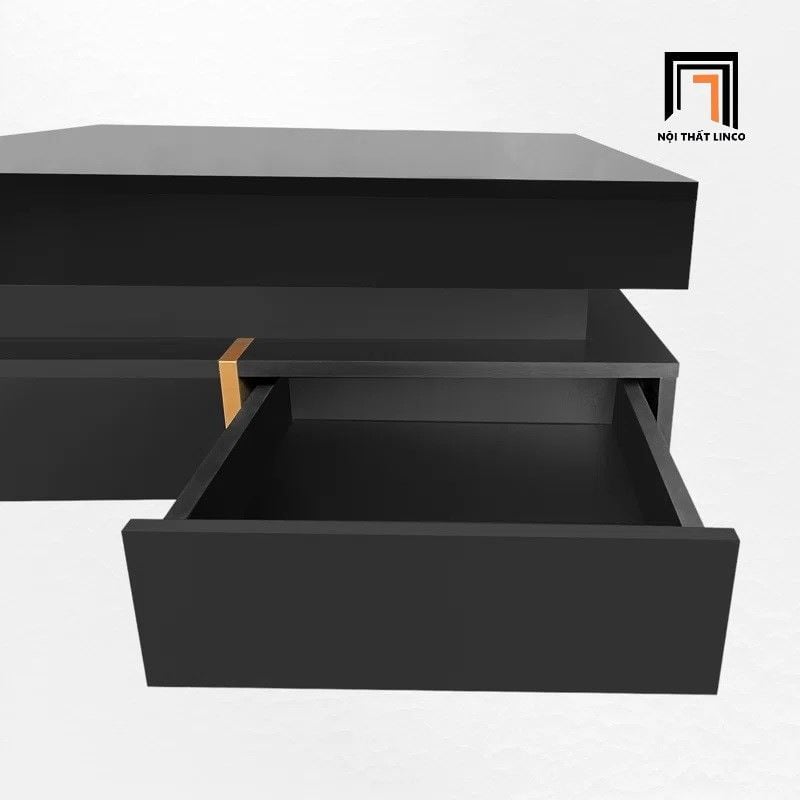 Bàn sofa phòng khách hiện đại màu đen BSF96 Nataka vuông 80