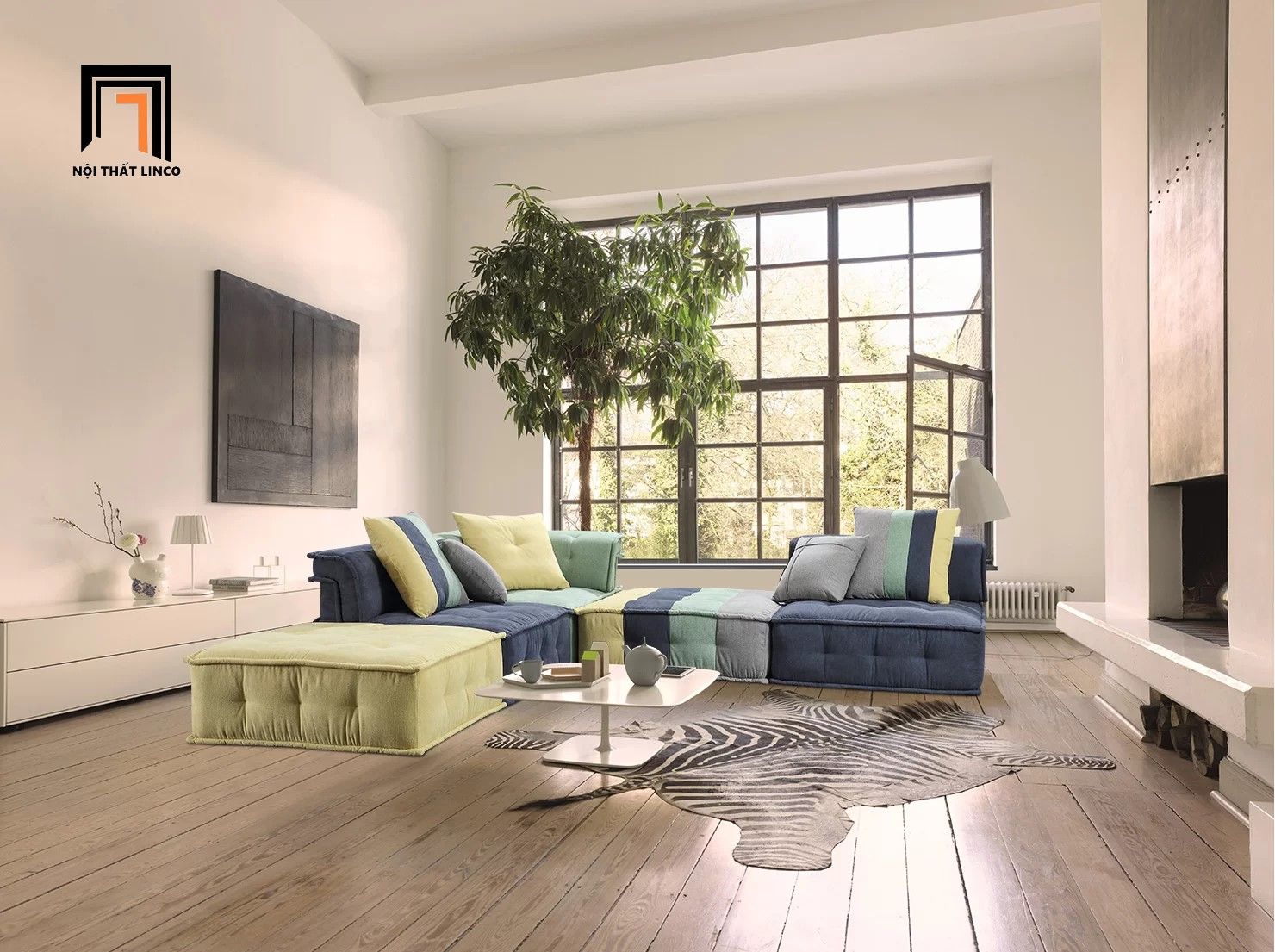 Bộ ghế sofa góc GT20 BTB nhiều khối hình vuông