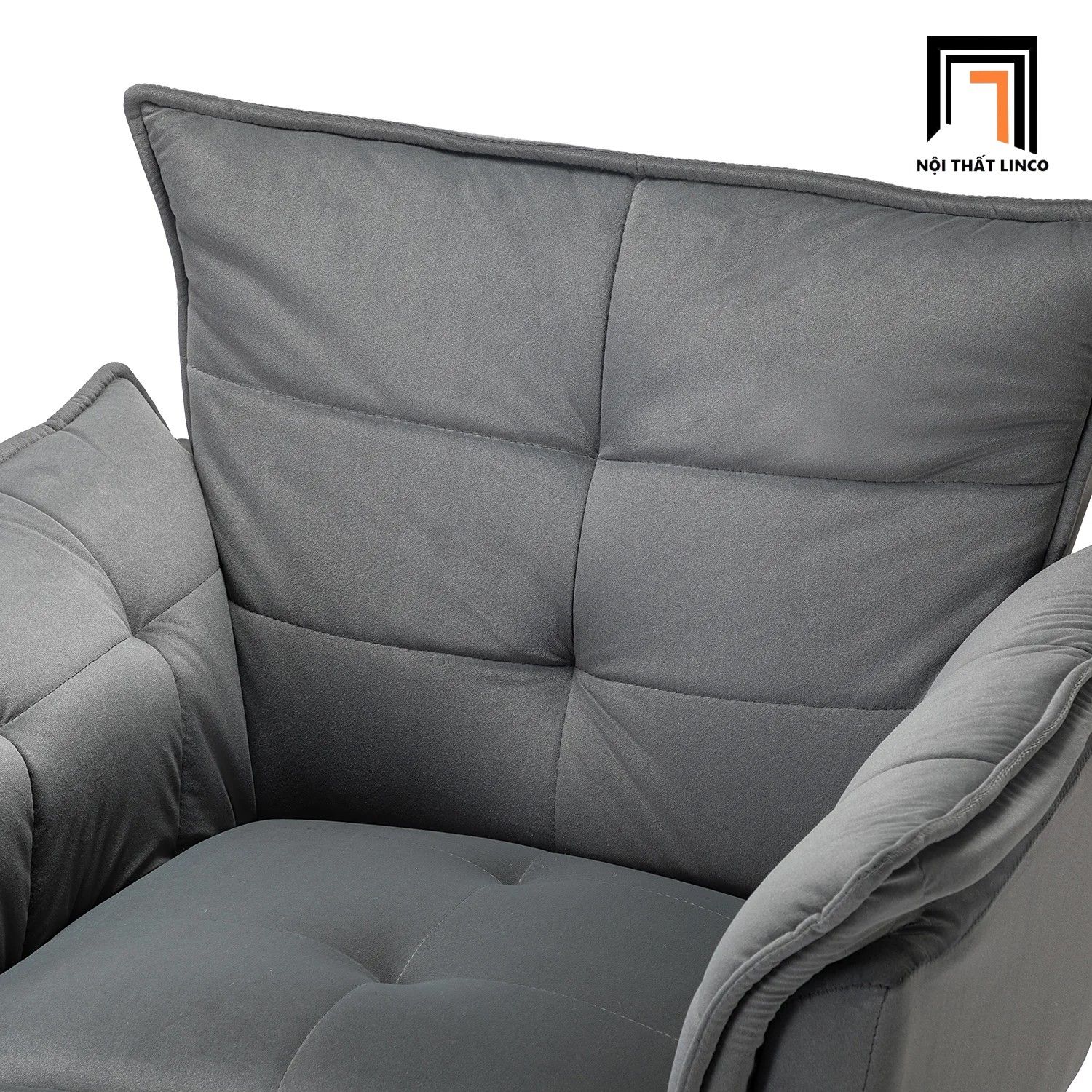 Ghế sofa đơn sang trọng DT4 Toulouse vải nhung cho shop tiệm