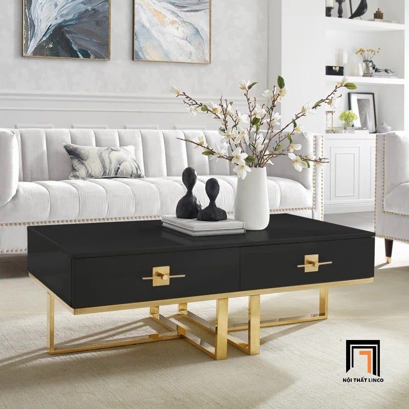 Bàn trà hình hộp chữ nhật mặt ván gỗ BSF65 Tokon 1m1 x 55