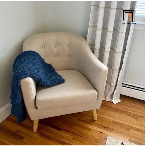 Ghế sofa đơn cho phòng ngủ DT7 Dreer màu muối tiêu xám trắng