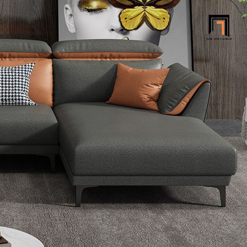 Bộ ghế sofa góc L gật gù GT212 Khalaf 3m x 1m6 da công nghiệp