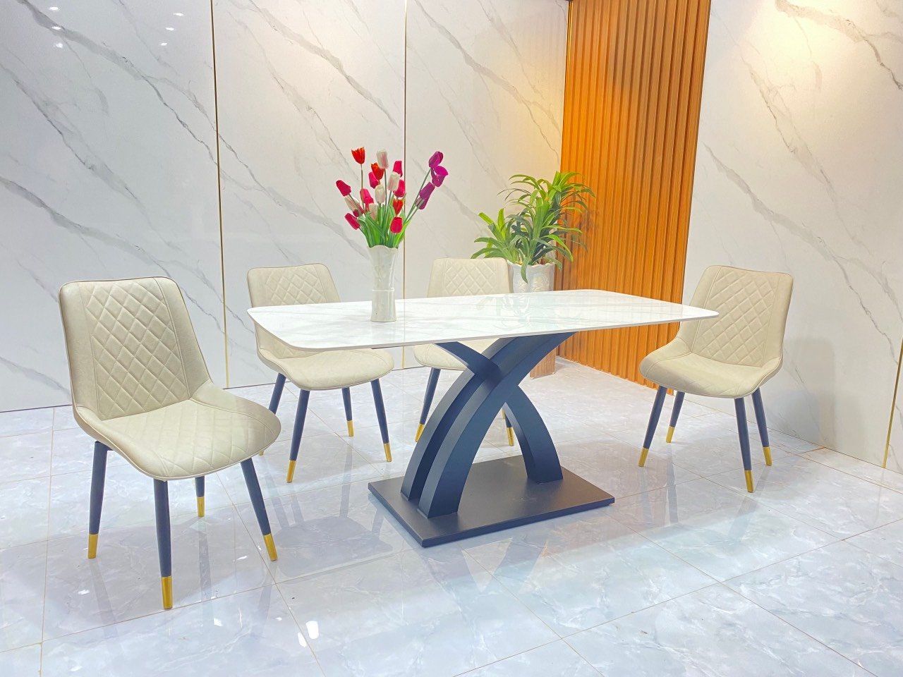 Combo bàn ăn 4 ghế hiện đại 17-BAD4-G4-B2 cho nhà đẹp