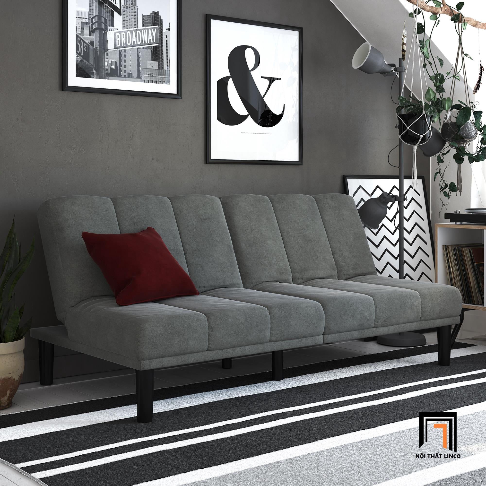 Ghế sofa giường màu xám đậm GB15 Msay dài 1m8 giá rẻ