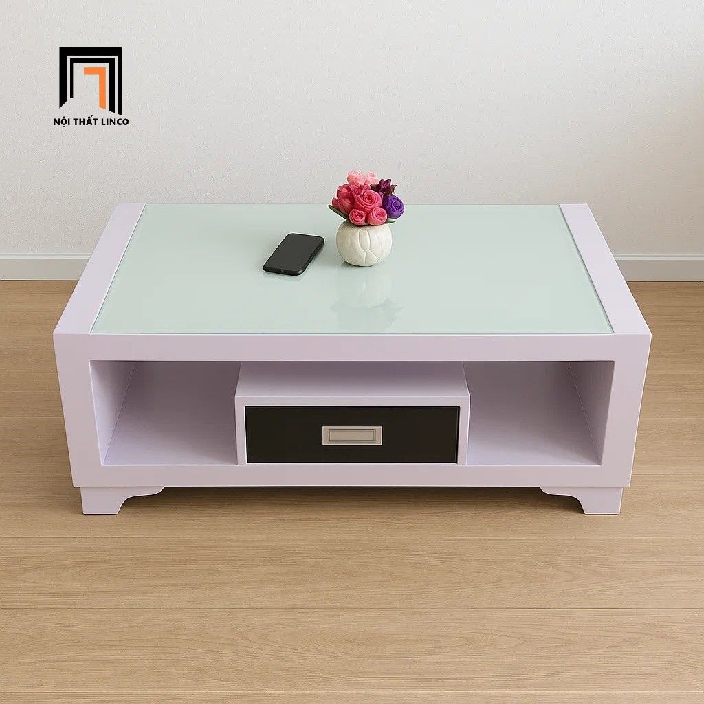 Bàn sofa phòng khách nhỏ giá rẻ BTPK81 Sherman 1m x 50 trắng