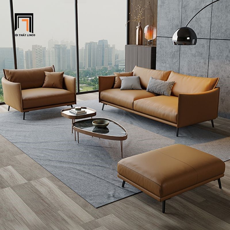 Bộ ghế sofa phòng khách chung cư KT115 Rachel da công nghiệp
