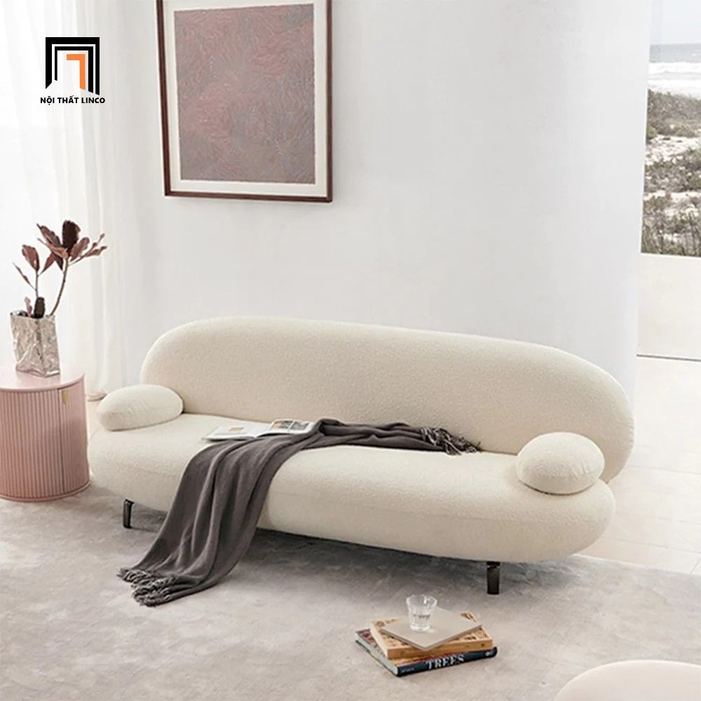 Ghế sofa băng cong trang trí tiệm shop BT147 Nina 2m vải nỉ