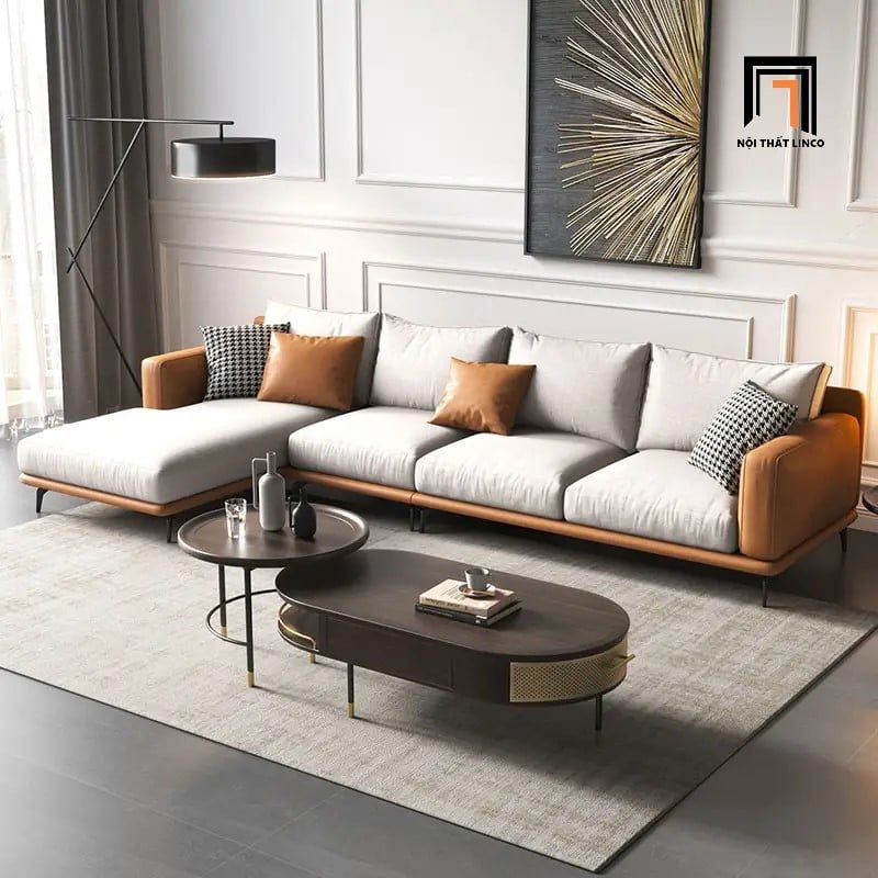 Bộ ghế sofa góc L GT56 Modela 2m4 x 1m6 phối màu trẻ trung