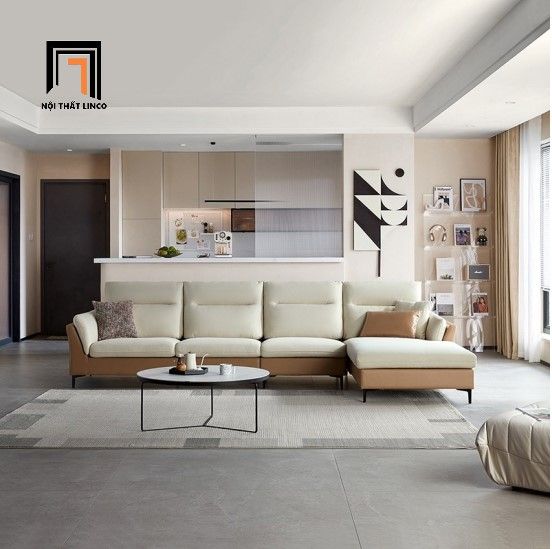Bộ ghế sofa góc da giả GT35 Miseti 3m x 1m6 cho phòng lớn
