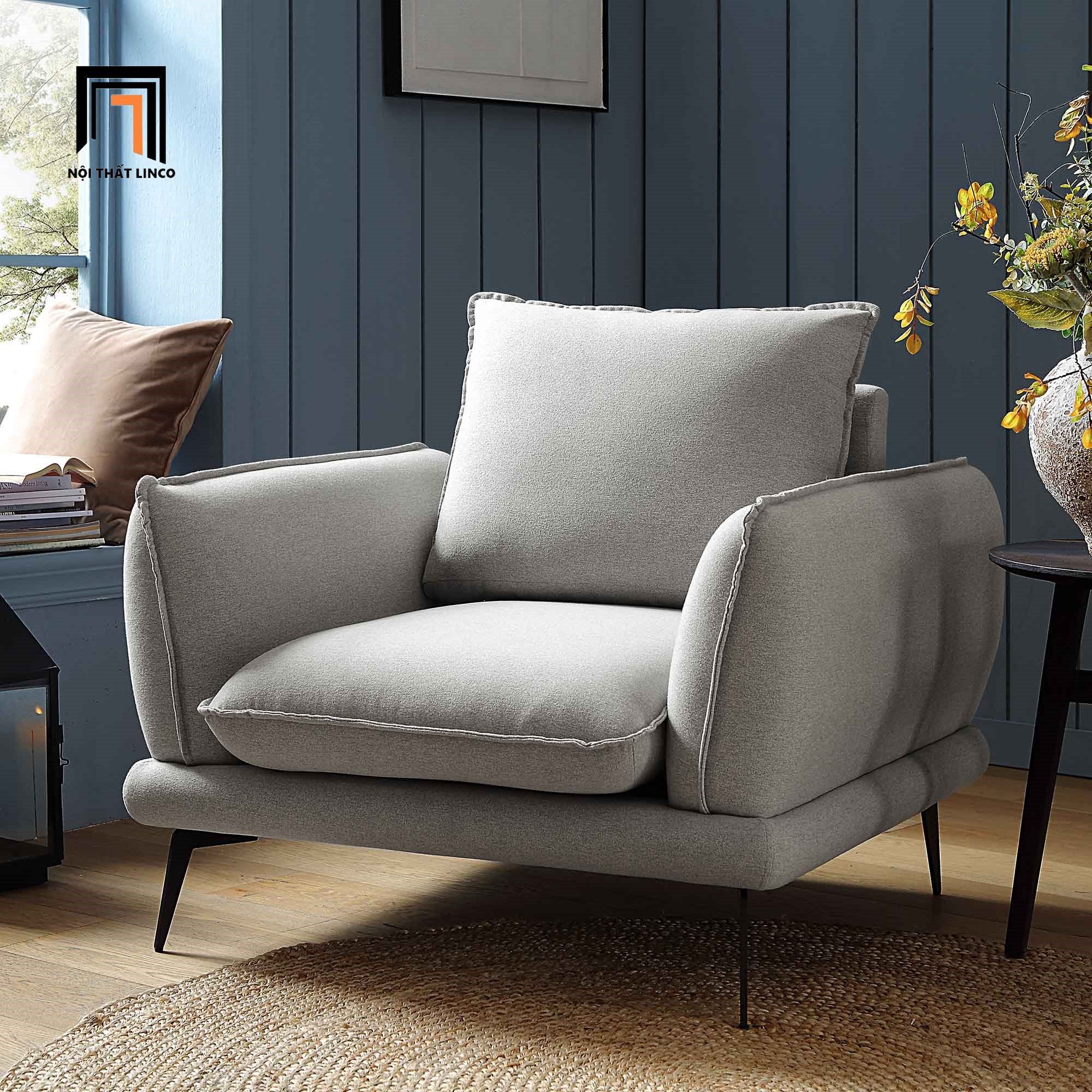 Ghế sofa đơn 1 chỗ ngồi DT81 Obriel màu xám trắng giá rẻ