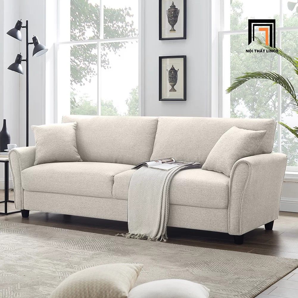 Ghế sofa văng dài 2m BT30 Iceola màu trắng kem sang trọng