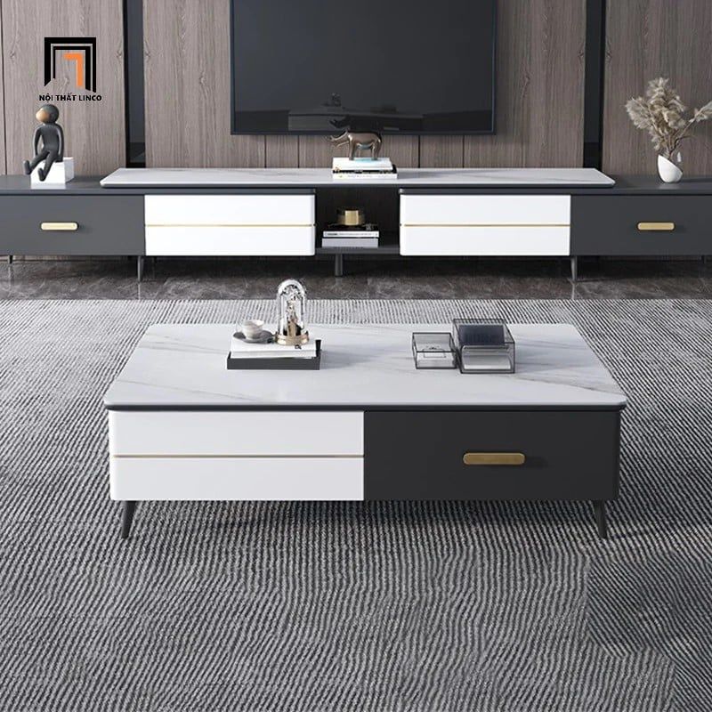 Bàn sofa chữ nhật 1m x 50 mặt đá sang trọng BSF46 Lamoa