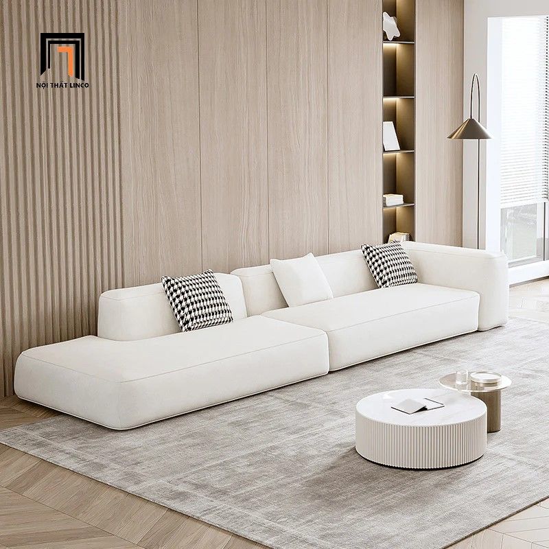 Ghế sofa băng dài 3m1 BT255 Dayton xám trắng cho chung cư