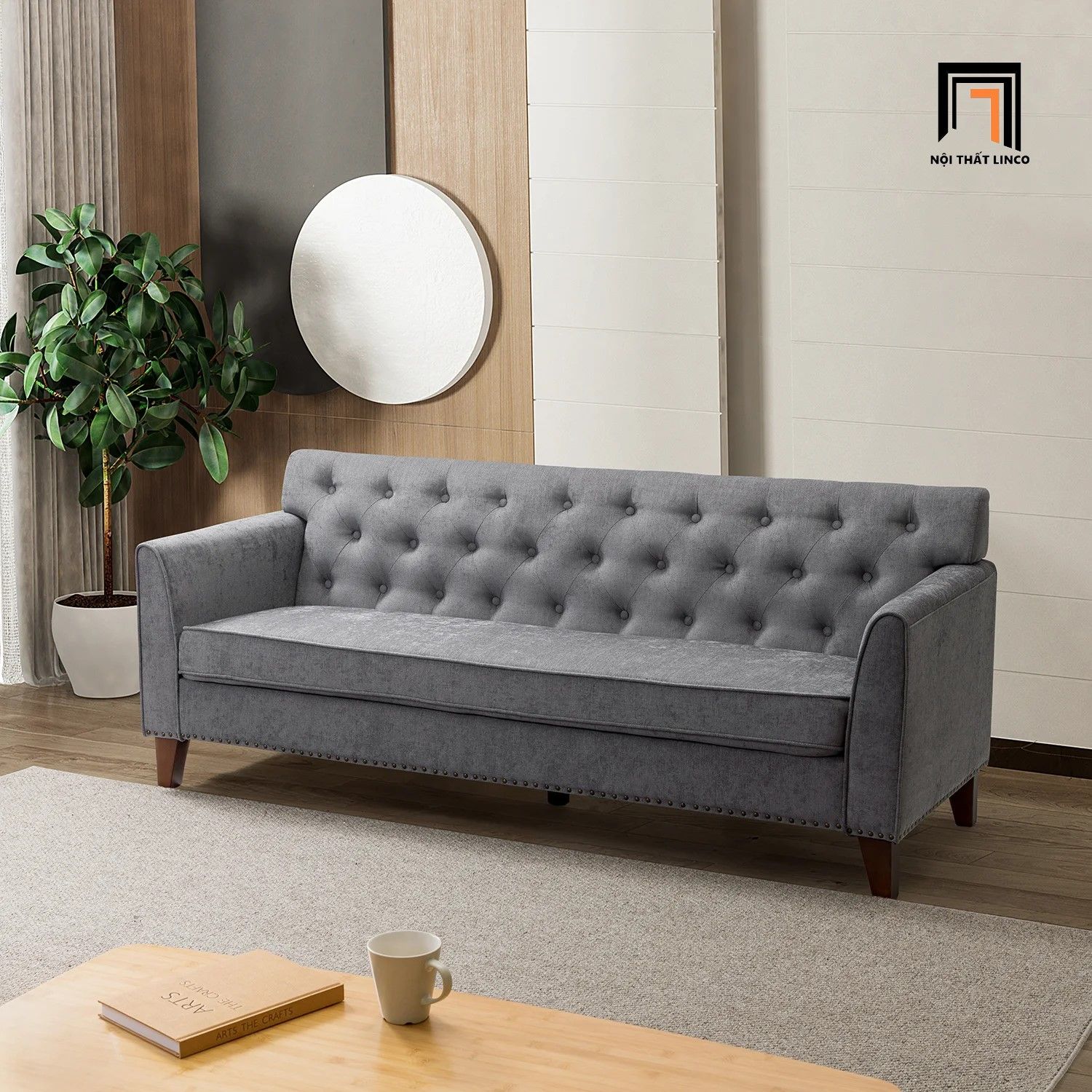 Ghế sofa văng giật nút BT131 Andaman dài 2m trang trí
