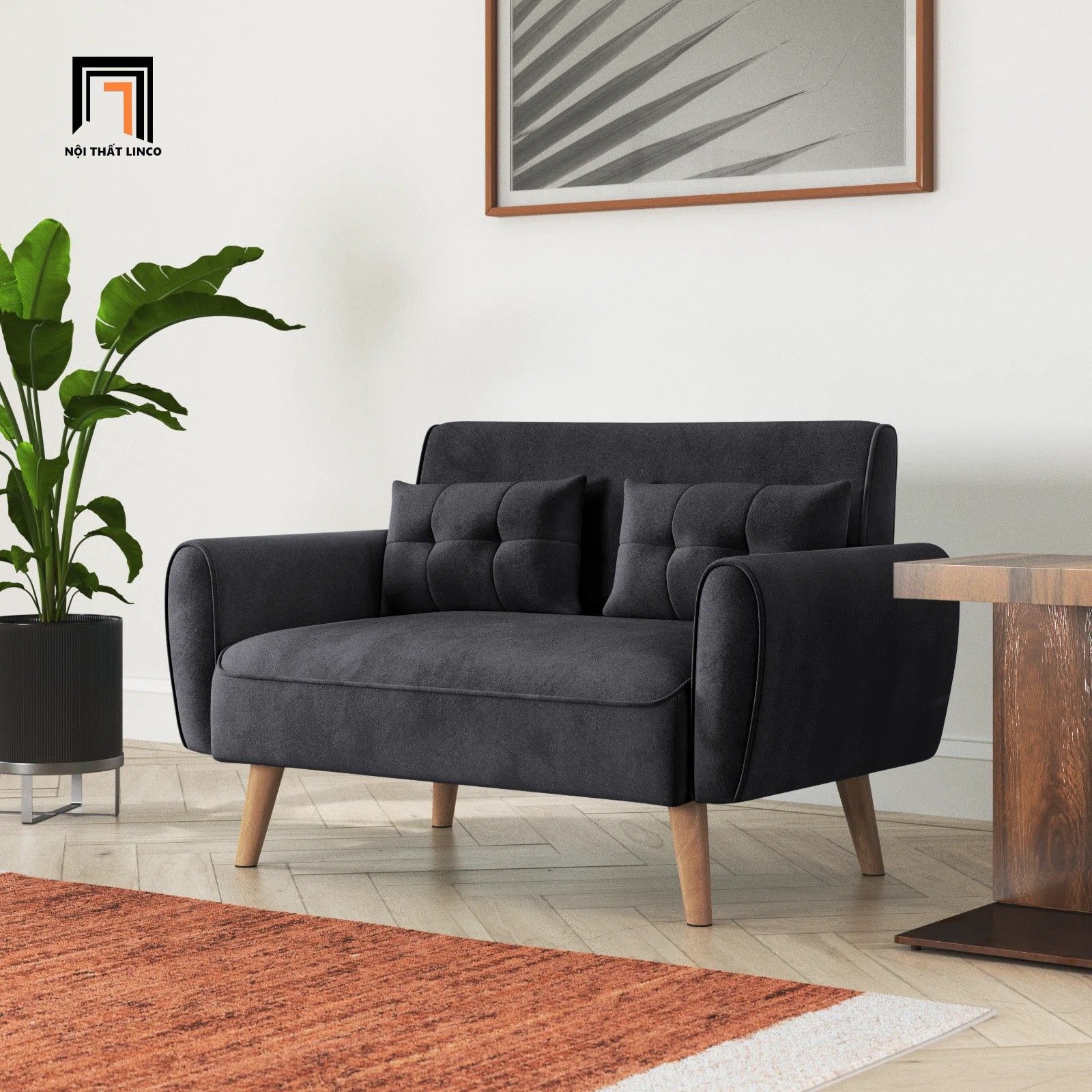Ghế sofa văng mini cho phòng nhỏ BT222 Arlander 1m2 màu nâu