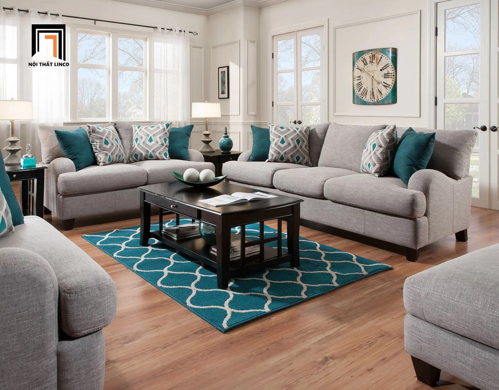 Bộ ghế sofa phòng khách gia đình KT13 Somerville sang trọng