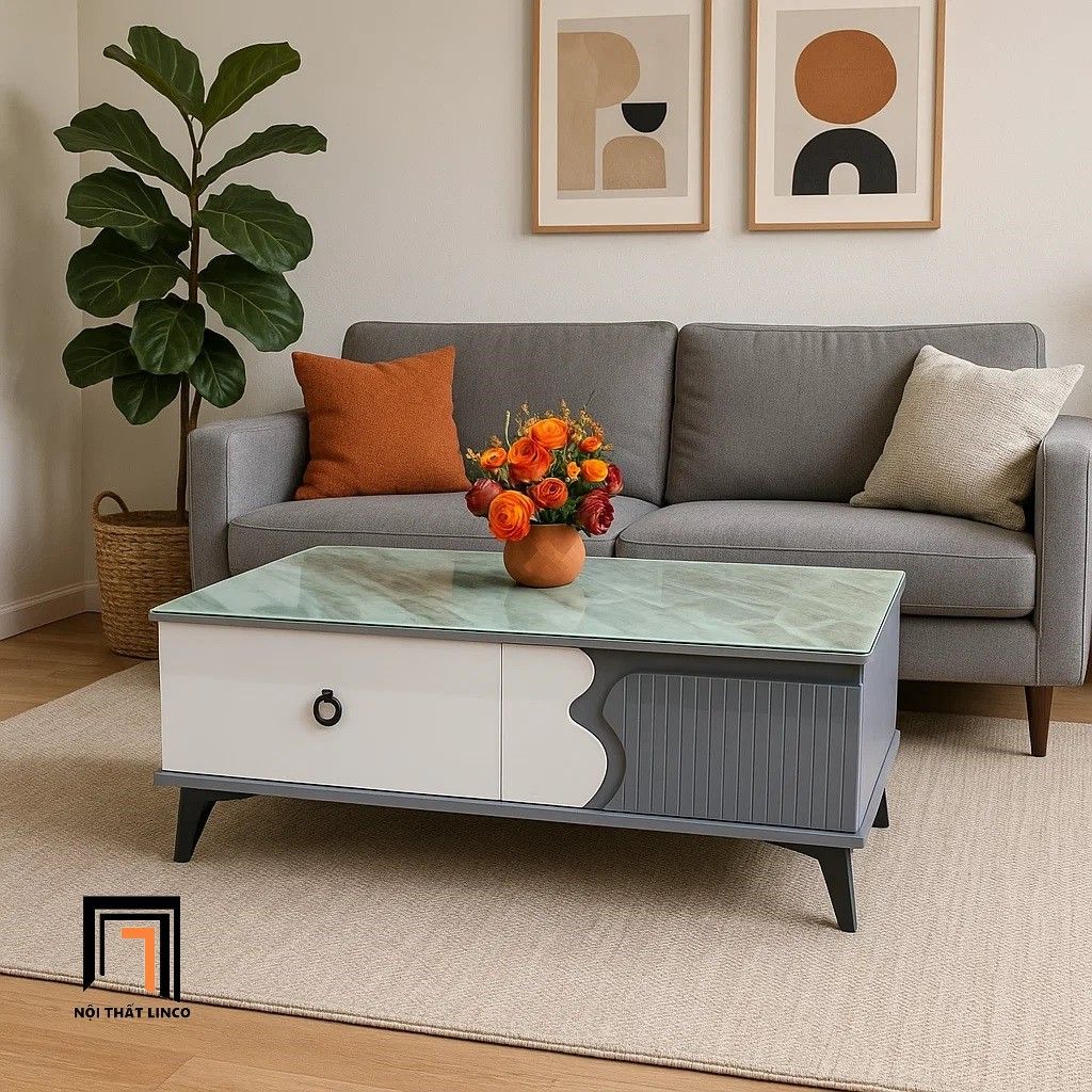 Bàn trà phòng khách đẹp BTPK67 Ingail 1m x 50 cho gia đình