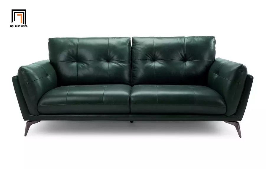 Sofa băng sang trọng BT263 Harlan 2m da công nghiệp xanh lá