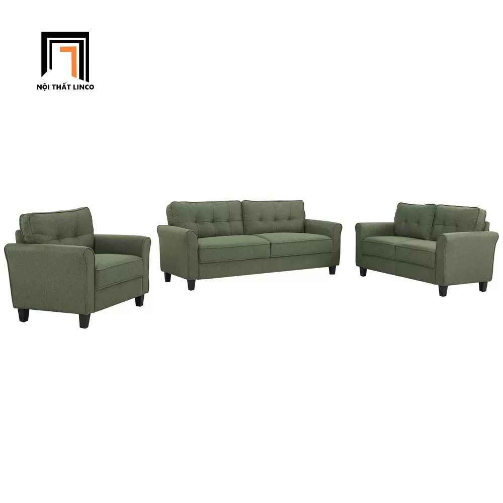 Set ghế sofa phòng khách giá rẻ KT50 Harwyn màu xanh lá