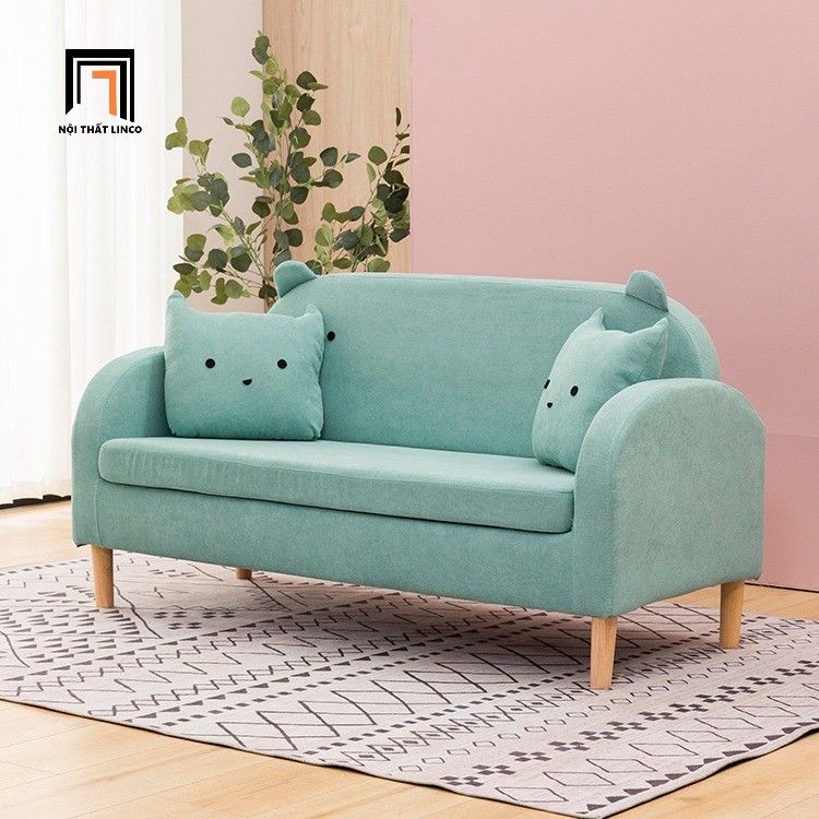 Set ghế sofa giá rẻ bọc nỉ KT151 Takachu cho shop tiệm nhỏ gọn