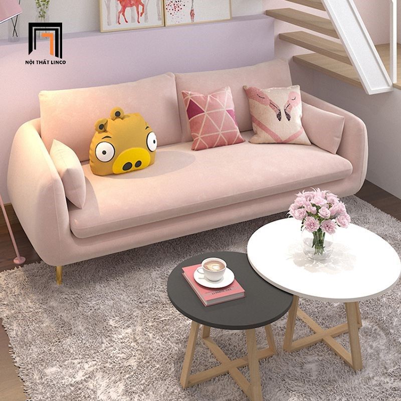 Ghế sofa văng cong đẹp dài 1m9 BT284 Maruata vải nhung giá rẻ