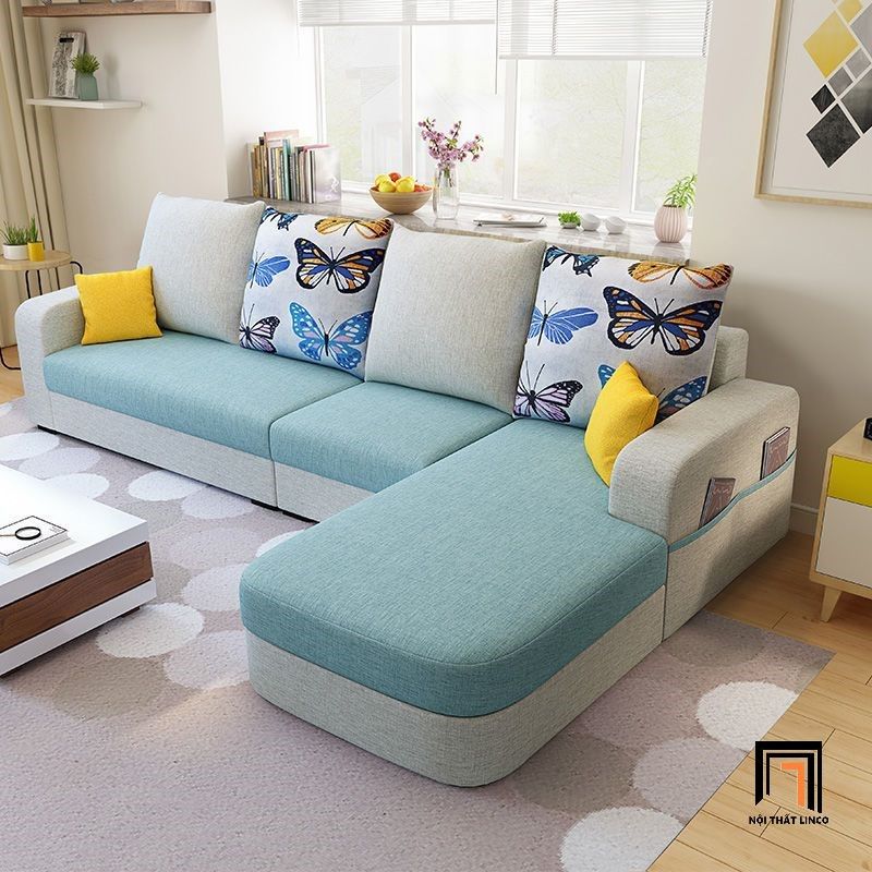 Bộ ghế sofa góc chữ L 2m8 x 1m6 GT122 Narod vải nỉ giá rẻ