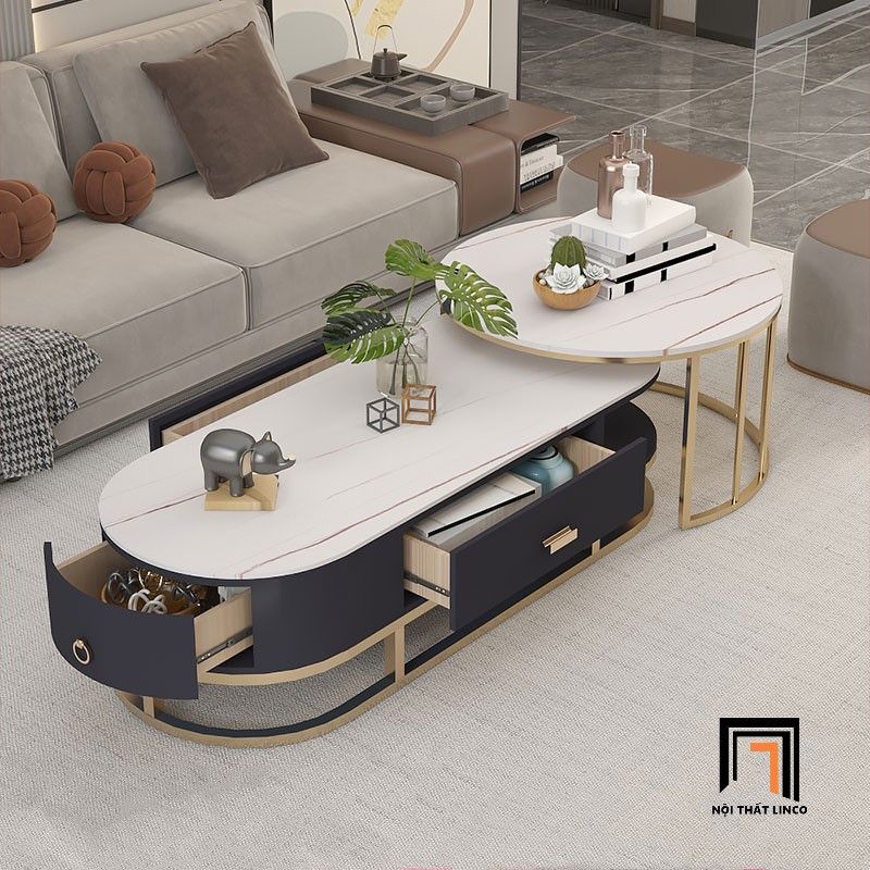 Cặp 2 bàn sofa phòng khách giá rẻ BSF95 Conda diện tích lớn