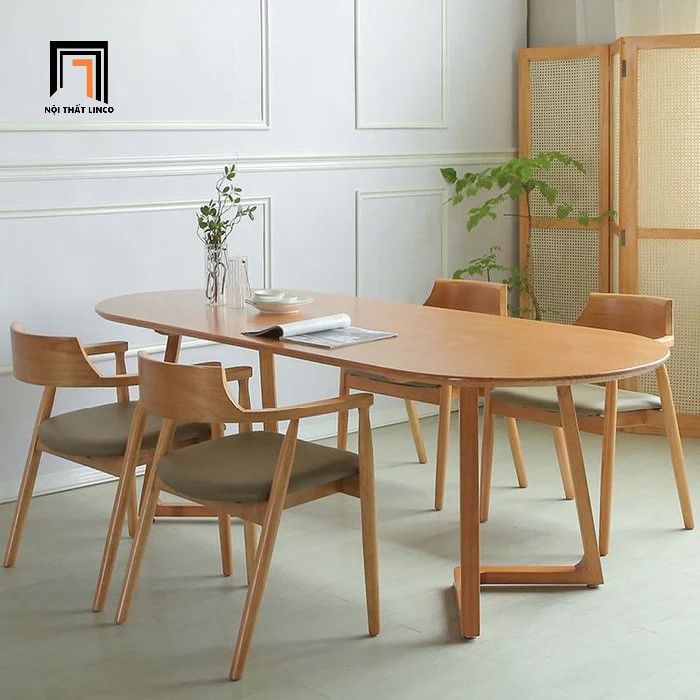 Set bàn ăn hình oval sang trọng 25-KH6-G32-B92Oval 6 ghế