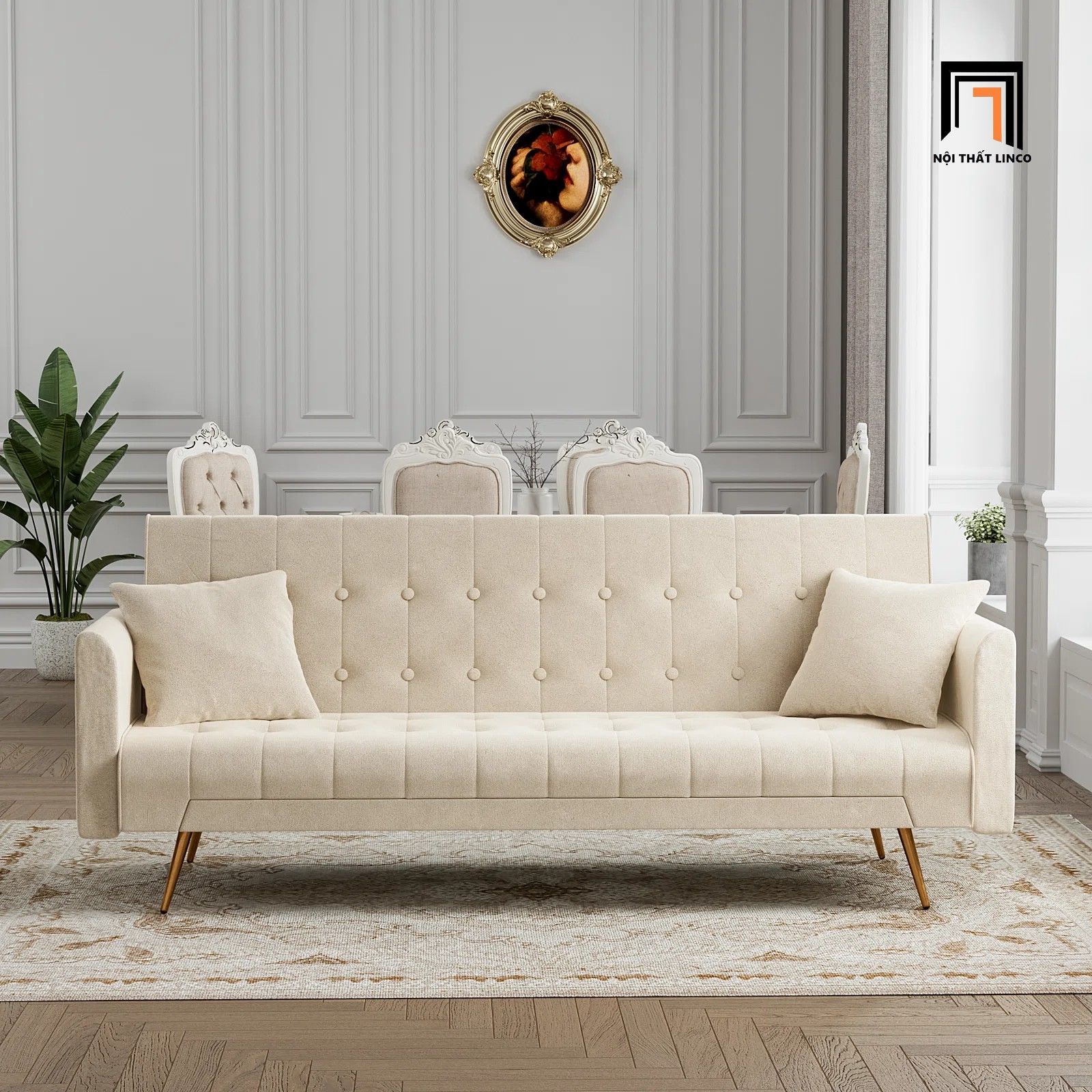 Ghế sofa giường nằm thông minh GB100 Kallaway vải nhung 2m