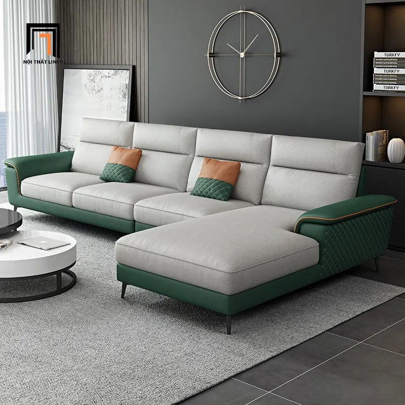 Bộ ghế sofa góc L GT82 Yangchu 3m x 1m6 da công nghiệp