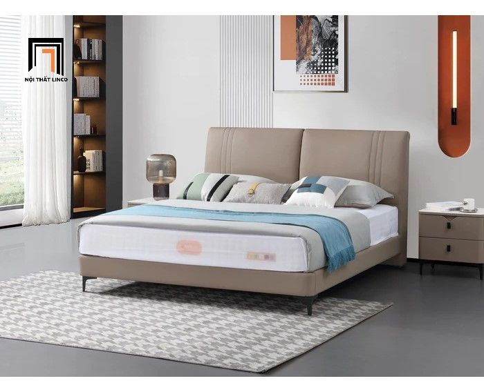 Giường ngủ da giả Pu cao cấp GN71 Talia cho gia đình nhỏ