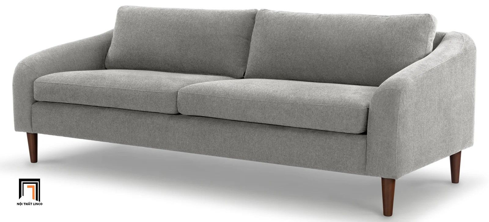 Ghế sofa băng 2m xám trắng BT44 Khari giá rẻ vải nỉ bố