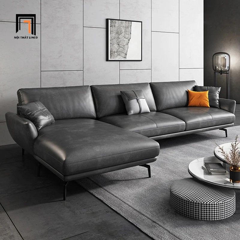 Ghế sofa góc L da công nghiệp 2m4 x 1m6 GT187 Tonos sang trọng