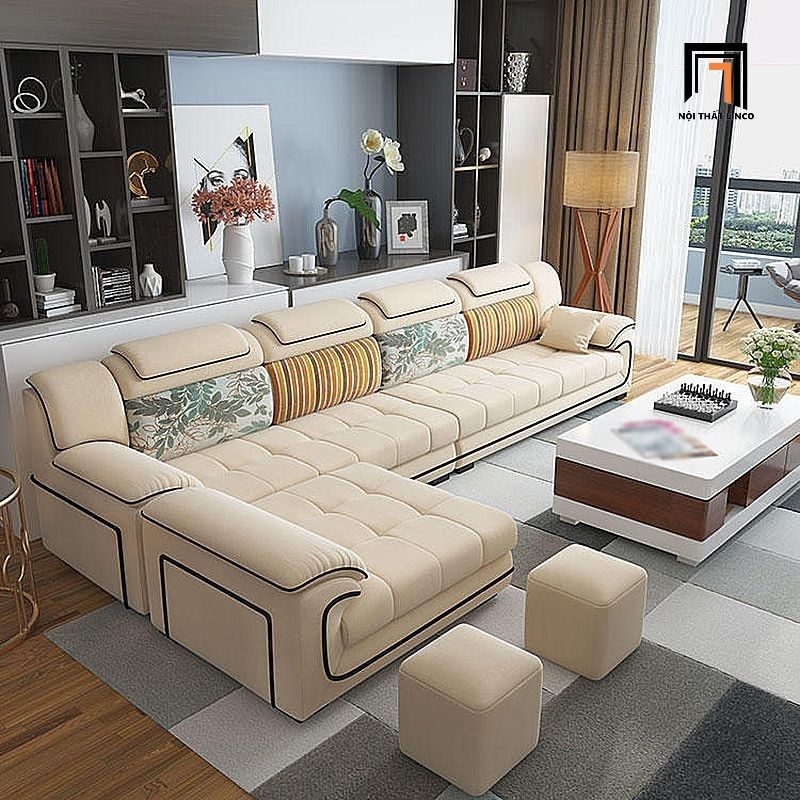 Bộ ghế sofa góc L cao cấp GT120 Placentia 3m6 x 1m75 vải nỉ
