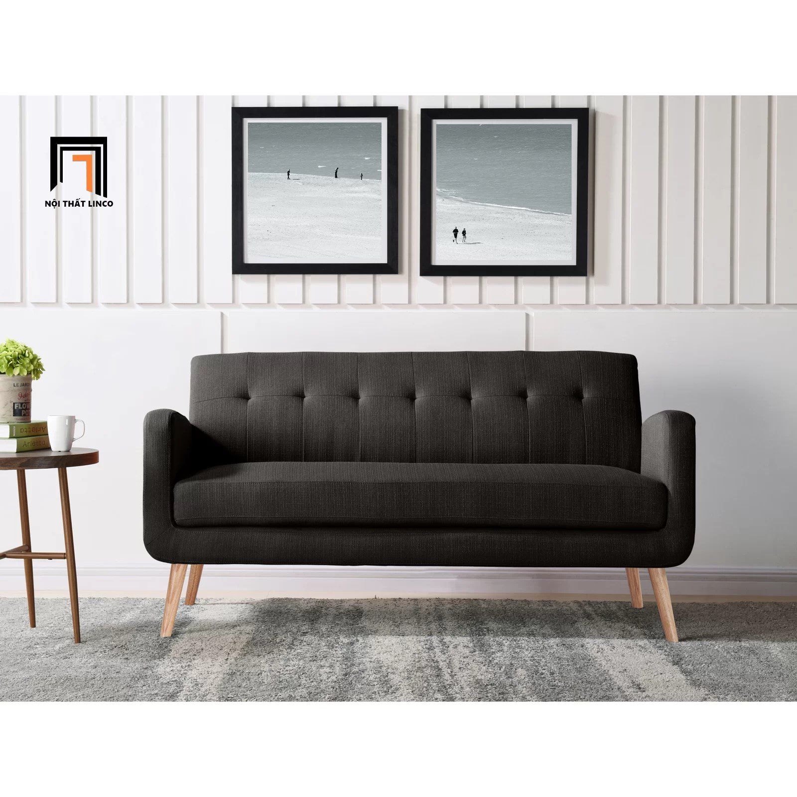 Ghế sofa băng chờ cho văn phòng BT223 Valeria 1m7 màu đen