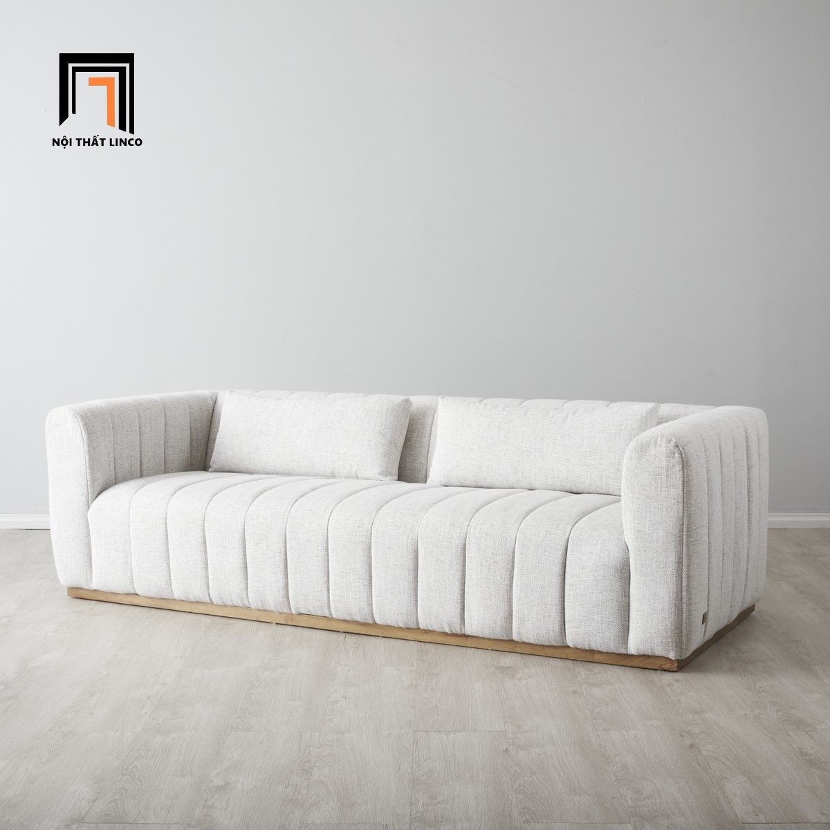 Ghế sofa băng đẹp BT56 Storm dài 2m màu trắng kem sang trọng