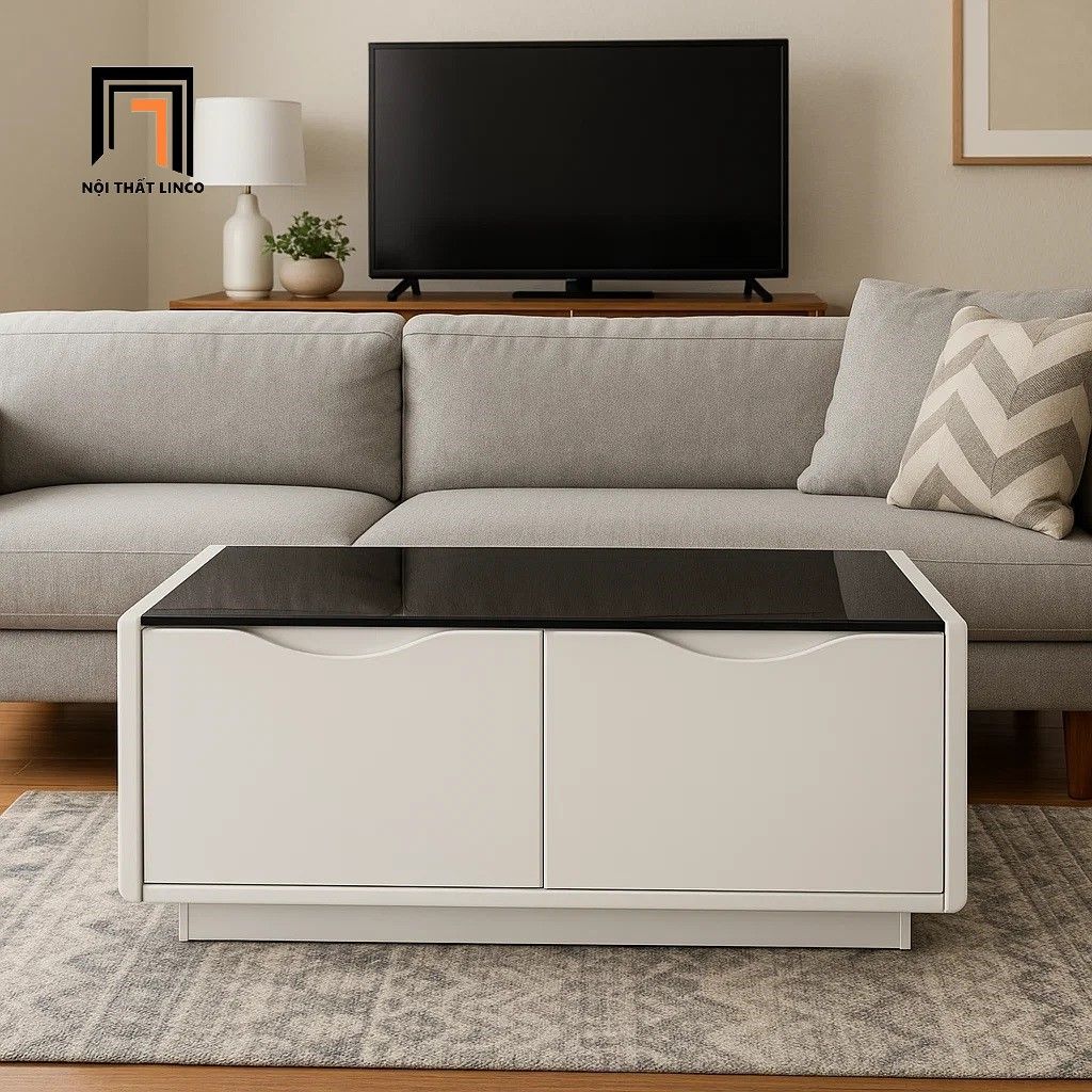 Bàn sofa hình hộp chữ nhật 1m x 55 BTPK97 Oakley 2 hộc kéo