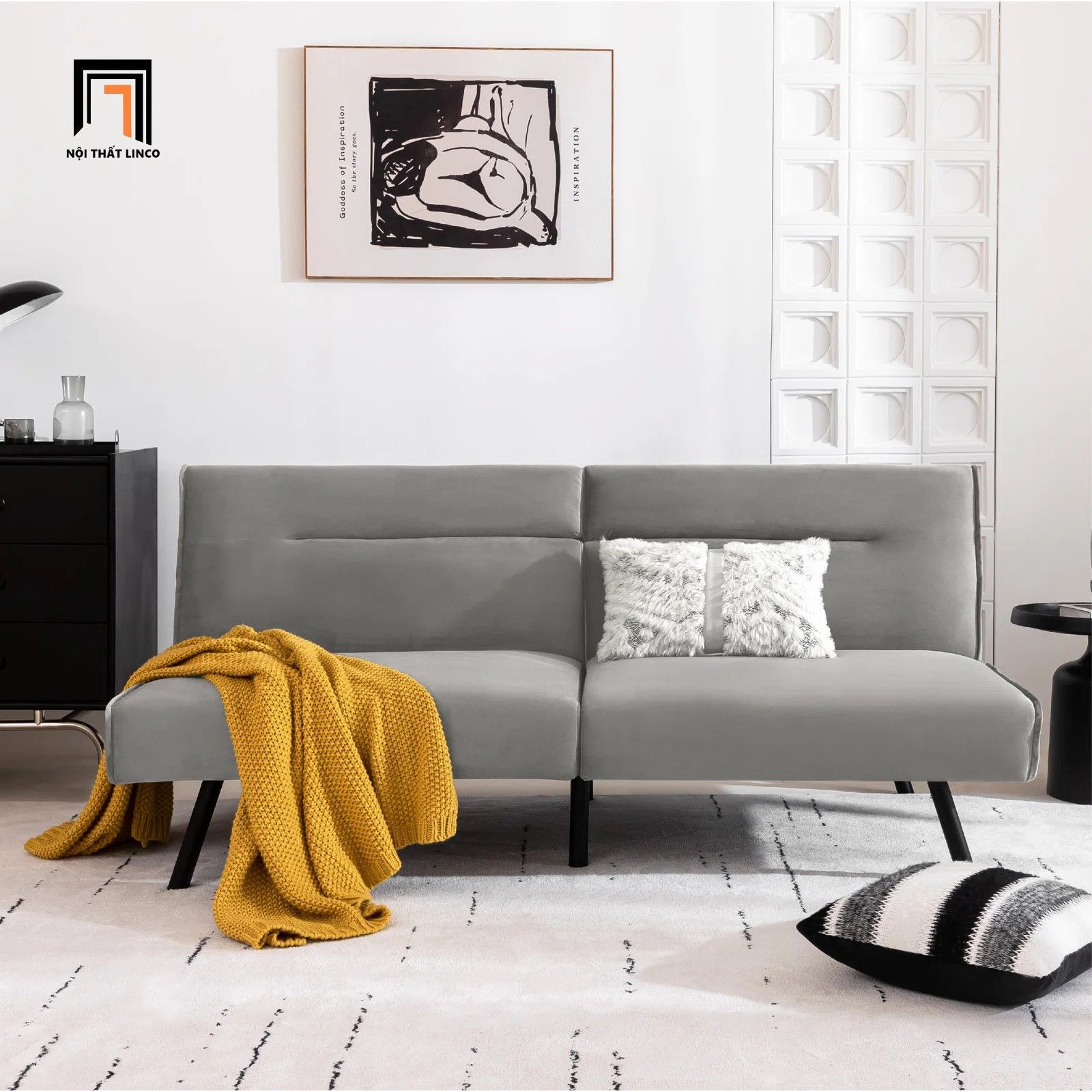 Sofa bed bật giường xinh xắn GB106 Brumbee dài 1m7 hiện đại
