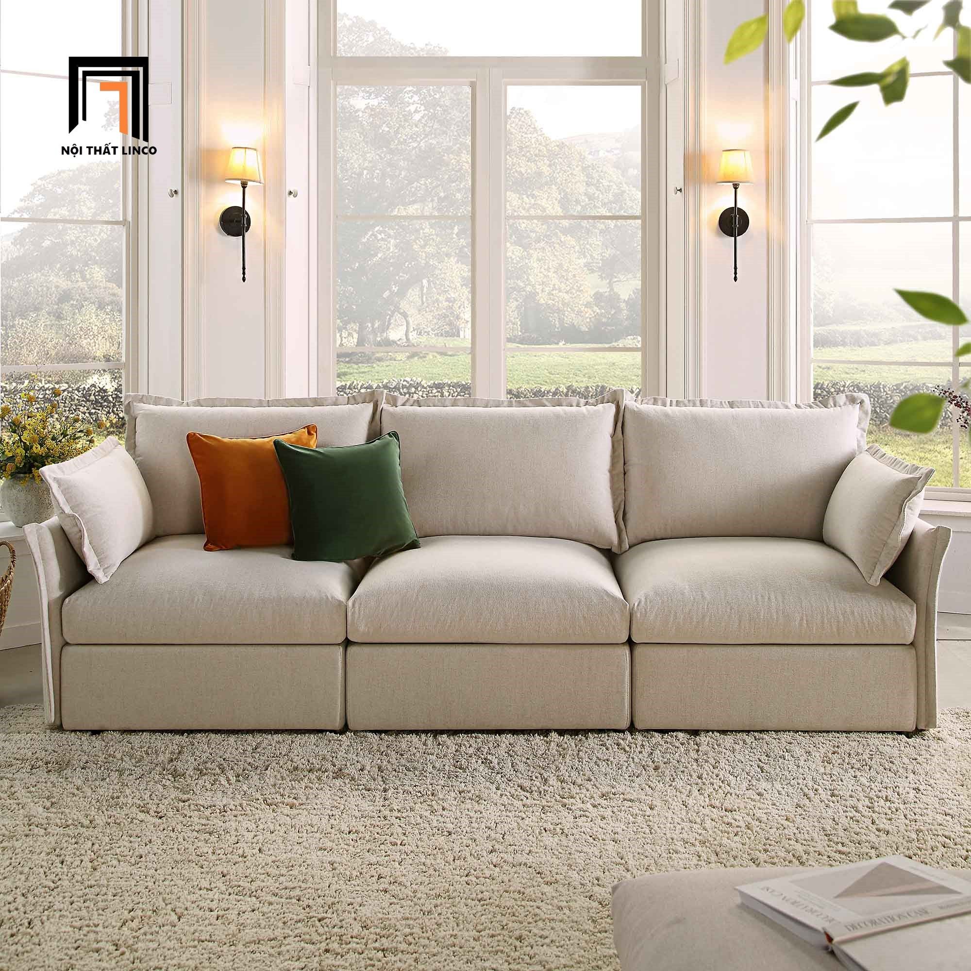 Ghế sofa băng 3 chỗ ngồi BT313 Byron vải nỉ bố 2m3 phòng khách