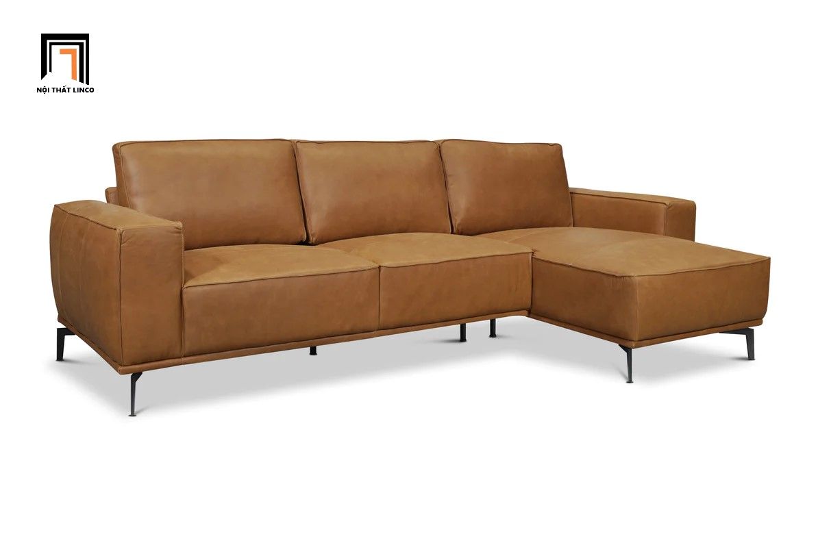 Ghế sofa góc L phòng khách 2m4 x 1m6 GT15 Harlow màu da bò