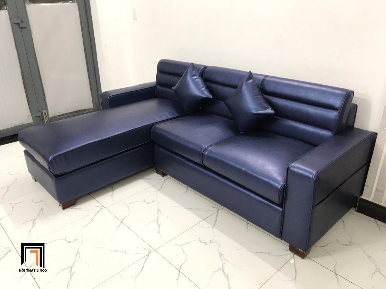 Bộ ghế sofa góc gia đình da Pu GT232 Massaro 2m4 x 1m6 giá rẻ