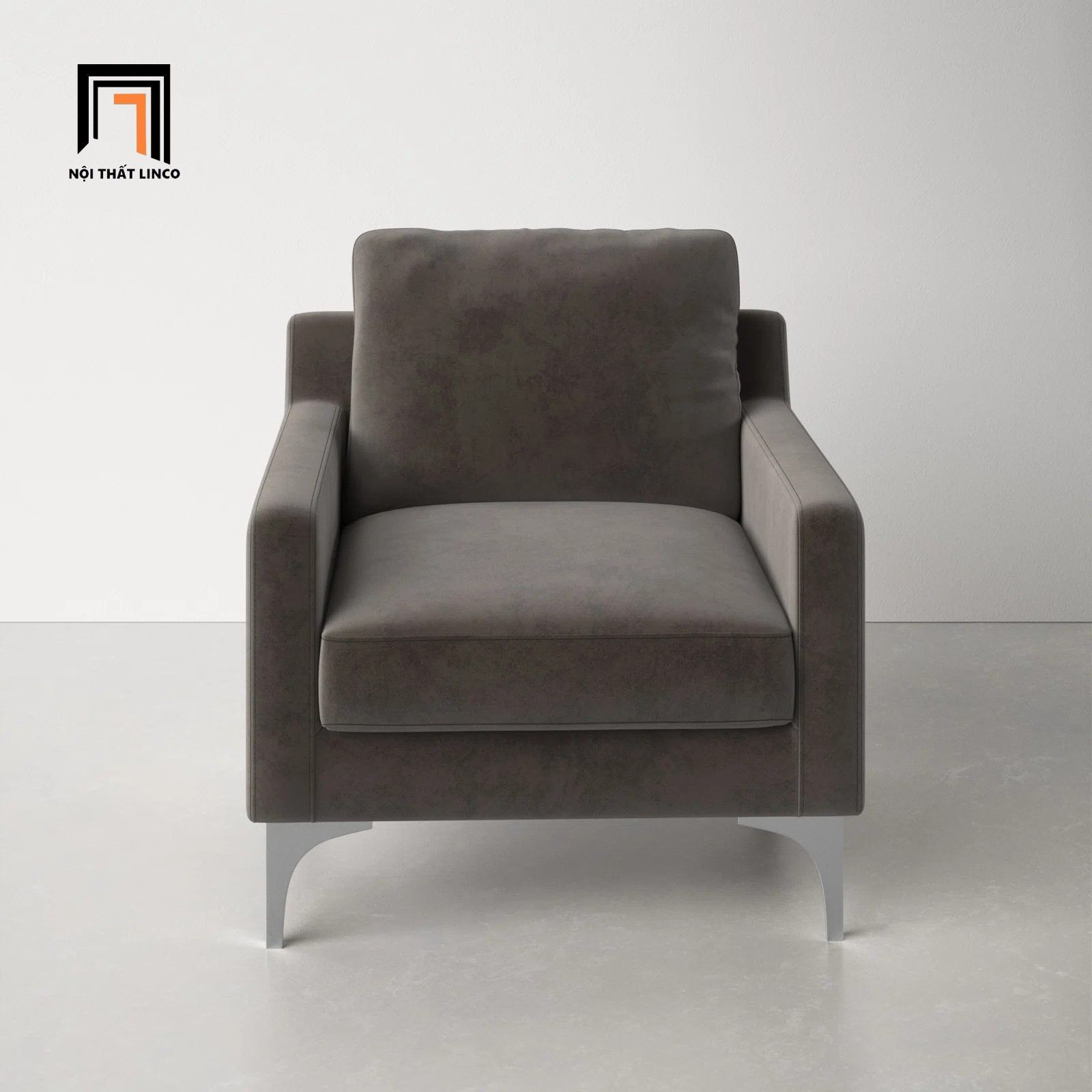 Ghế sofa đơn gia đình vải nhung DT6 Jones màu xanh đậm