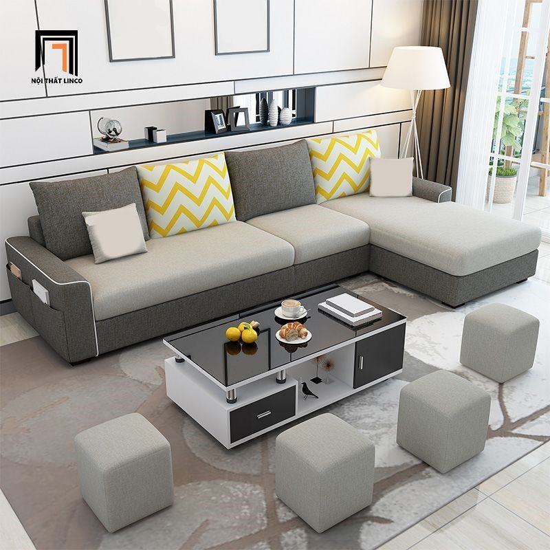 Bộ ghế sofa góc L giá rẻ GT154 Morton 2m9 x 1m6 cho gia đình
