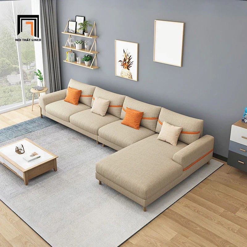 Ghế sofa góc gia đình GT185 Zamora 3m x 1m6 vải nỉ xinh xắn