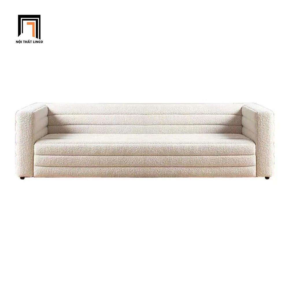Ghế sofa băng dài 1m5 vải lông cừu BT146 Benn màu trắng kem
