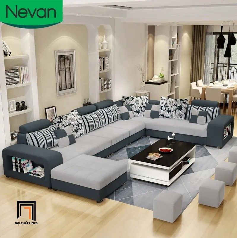 Set ghế sofa U sang trọng UT5 Nevan 3m6 phòng khách lớn