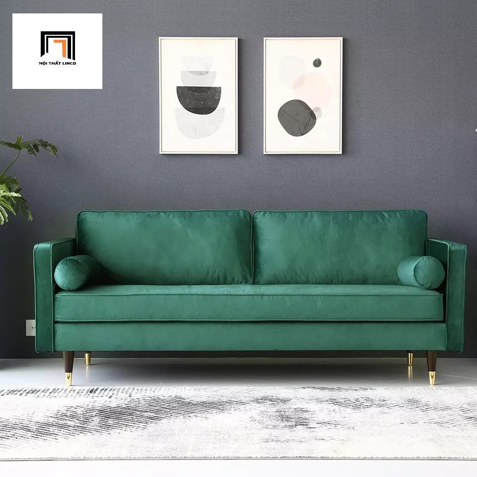 Ghế sofa băng dài BT1 dài 1m9 xanh lá vải nhung giá rẻ