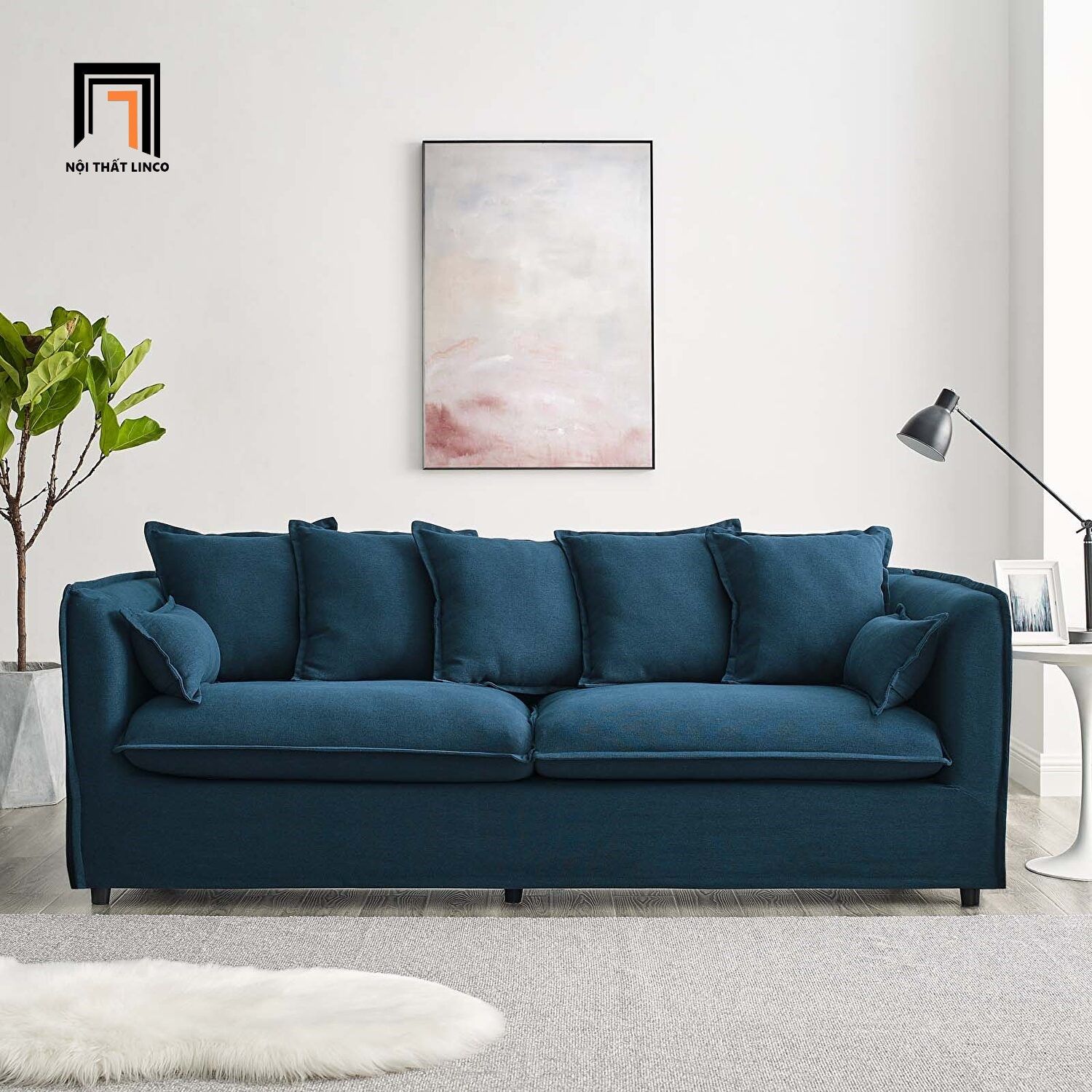 Ghế sofa băng nhỏ dài 1m9 BT109 Azure màu xám trắng