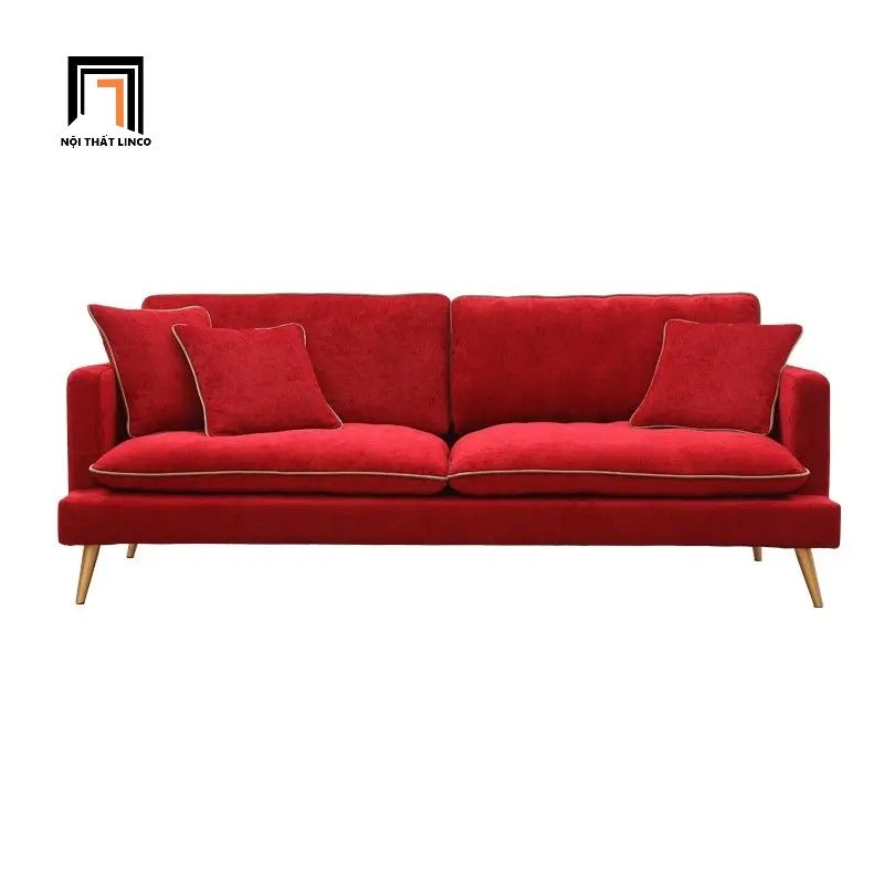 Ghế sofa băng vải nỉ đỏ đô dài 2m BT82 Monrei xinh xắn